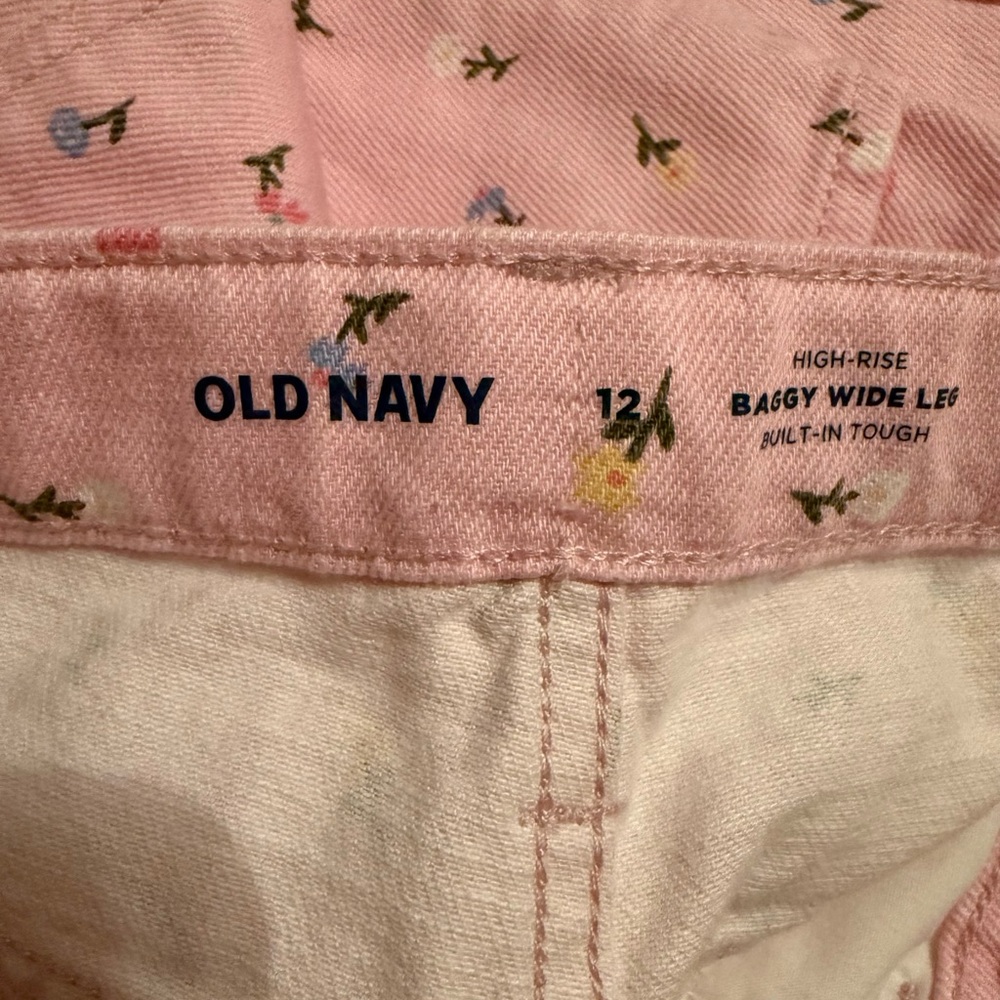 Old Navy Pink Kids Jeans with Fun Pattern - Picture 3 of 4